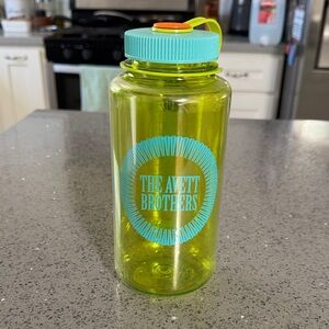 The Avett Brothers Logo Nalgene Water Bottle - Lime Green with Aqua Lid